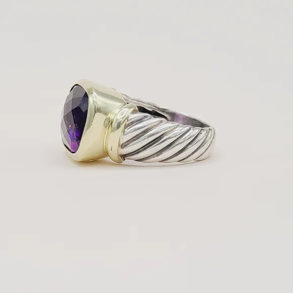 David Yurman Large Noblesse Ring Amethyst Ring Sz 8.5 - Picture 4 of 11